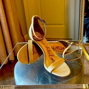 Sam Edelman nude gold sparkle heeled sandal size 6.5.